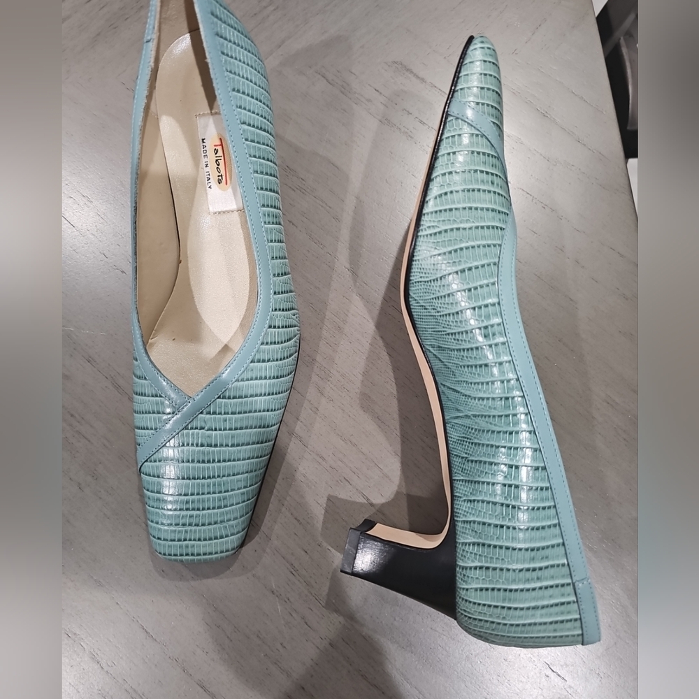 Vtg.Talbots Shoes,Turqueza Leather Finola Vero Cuio Italian Made Pumps Heels . - Picture 5 of 8